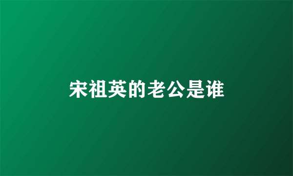 宋祖英的老公是谁