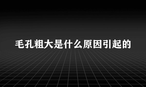 毛孔粗大是什么原因引起的