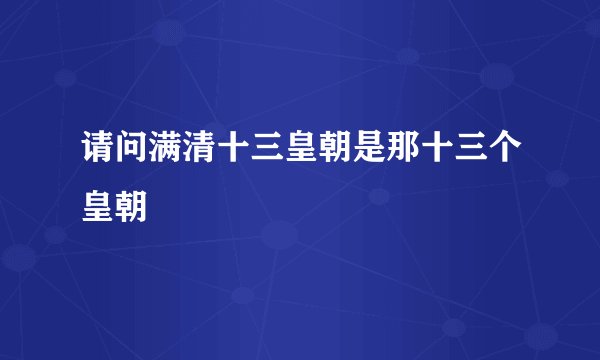 请问满清十三皇朝是那十三个皇朝