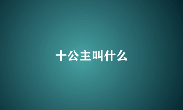 十公主叫什么