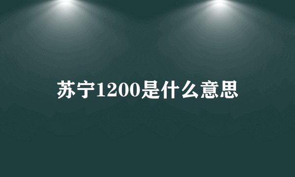 苏宁1200是什么意思