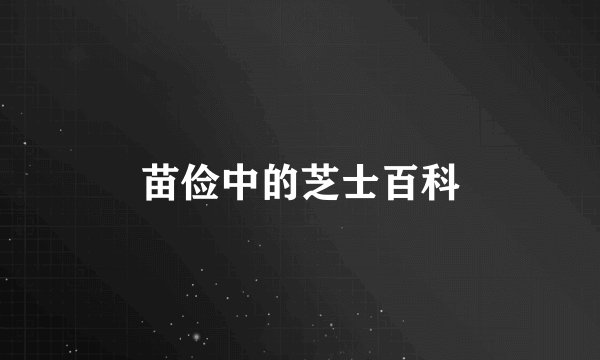 苗俭中的芝士百科
