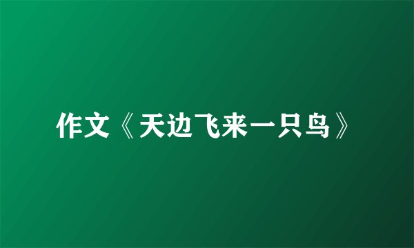作文《天边飞来一只鸟》