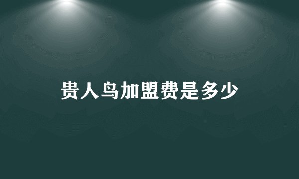 贵人鸟加盟费是多少
