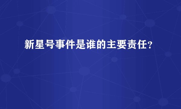新星号事件是谁的主要责任？