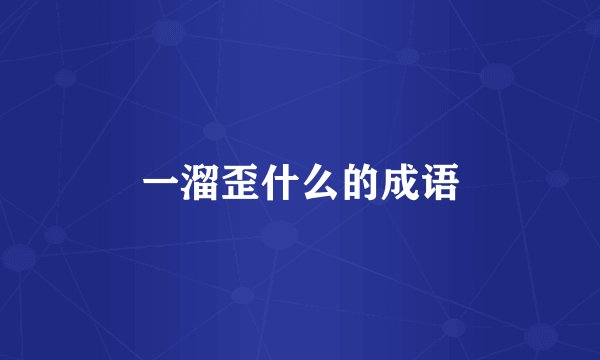 一溜歪什么的成语
