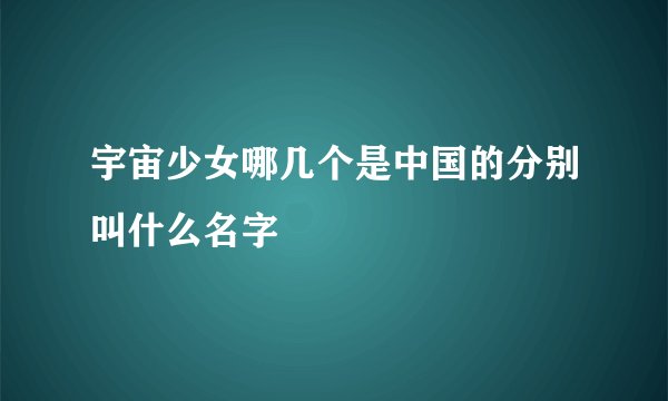 宇宙少女哪几个是中国的分别叫什么名字