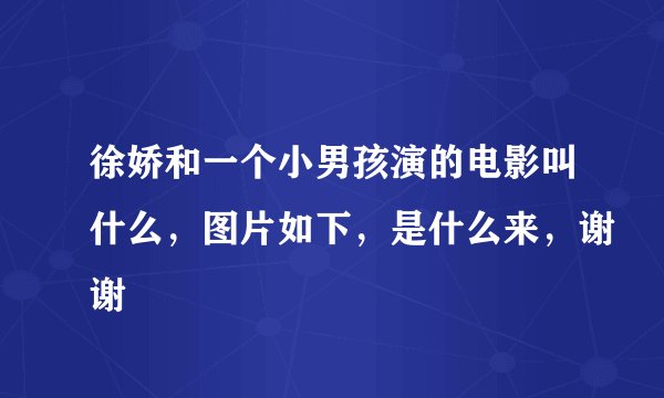 徐娇和一个小男孩演的电影叫什么，图片如下，是什么来，谢谢