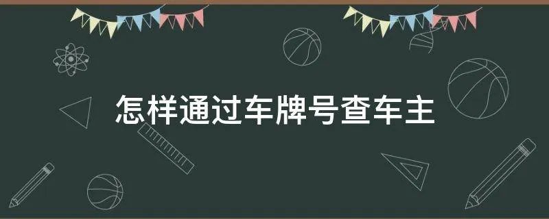 怎样通过车牌号查车主