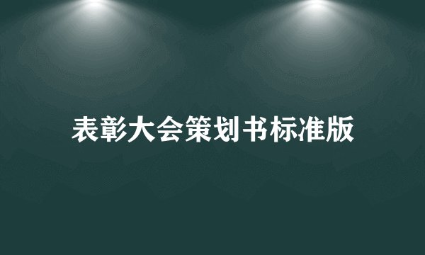 表彰大会策划书标准版