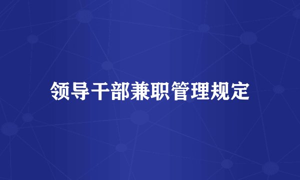 领导干部兼职管理规定