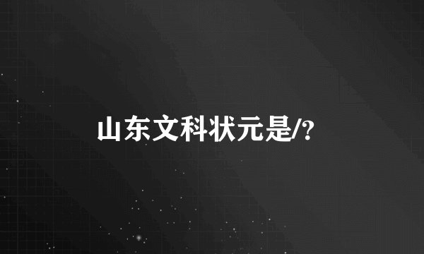 山东文科状元是/？