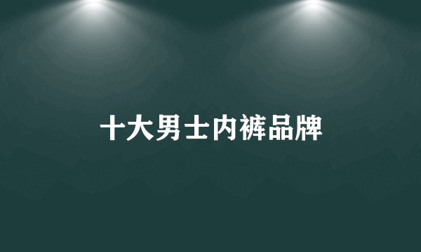 十大男士内裤品牌
