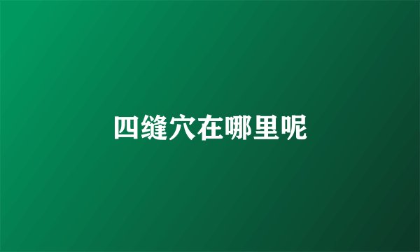四缝穴在哪里呢