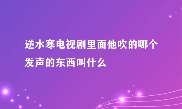 逆水寒电视剧里面他吹的哪个发声的东西叫什么