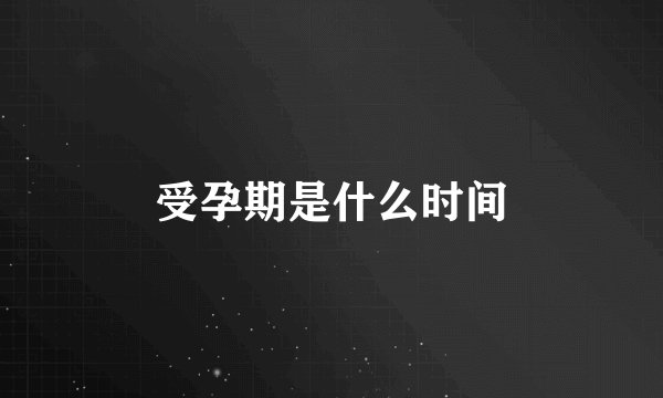 受孕期是什么时间