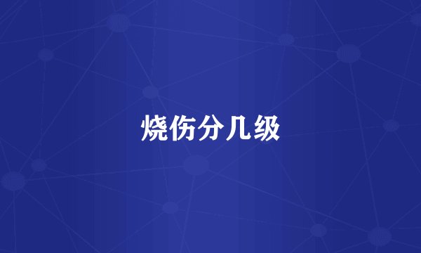 烧伤分几级
