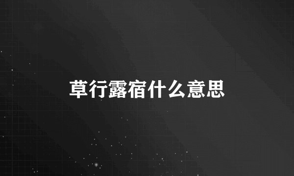草行露宿什么意思
