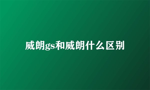 威朗gs和威朗什么区别