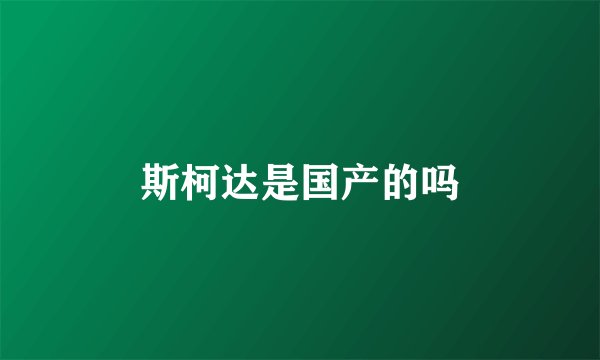 斯柯达是国产的吗