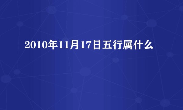 2010年11月17日五行属什么