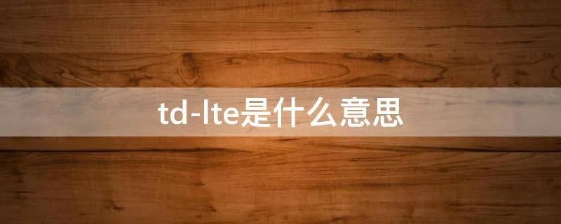 td-lte是什么意思