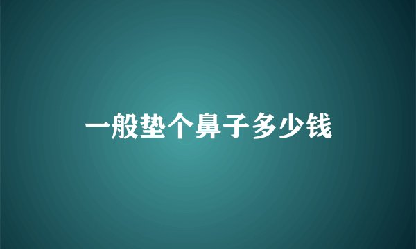 一般垫个鼻子多少钱