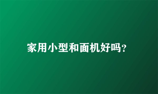家用小型和面机好吗？