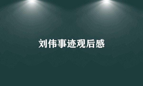 刘伟事迹观后感