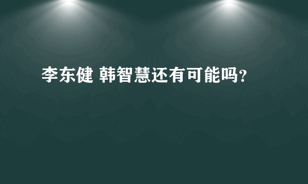 李东健 韩智慧还有可能吗？