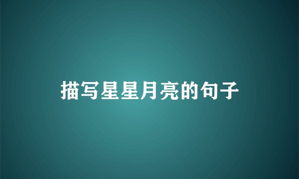 描写星星月亮的句子