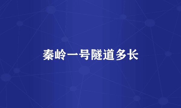 秦岭一号隧道多长