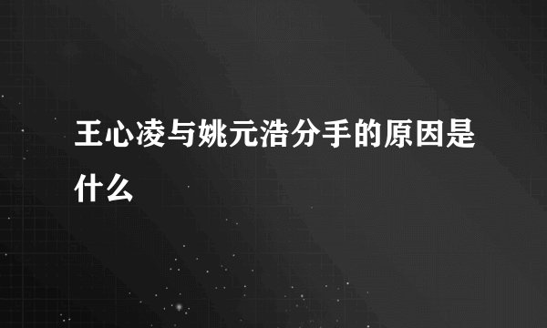 王心凌与姚元浩分手的原因是什么