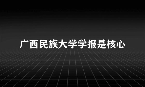 广西民族大学学报是核心