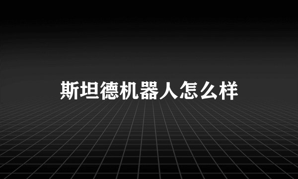 斯坦德机器人怎么样