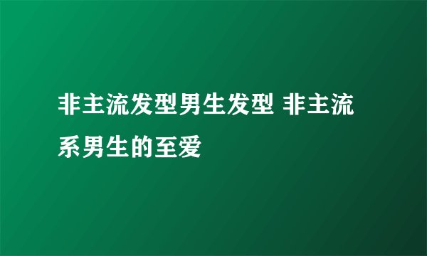非主流发型男生发型 非主流系男生的至爱