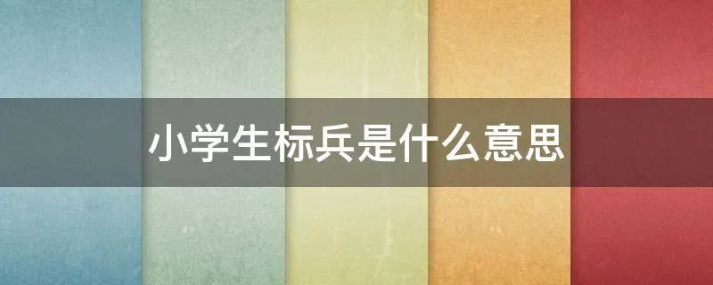 小学生标兵是什么意思