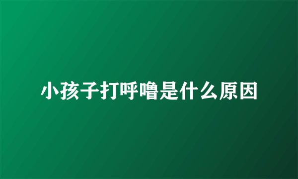 小孩子打呼噜是什么原因