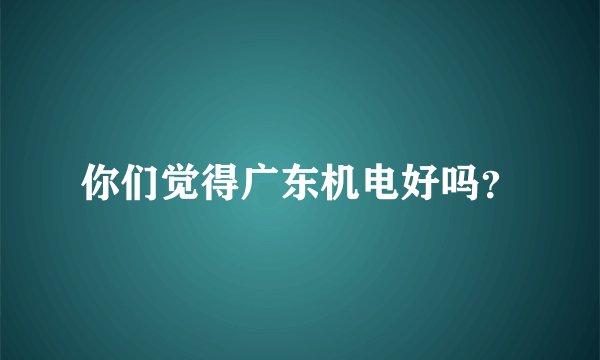 你们觉得广东机电好吗？