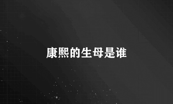 康熙的生母是谁