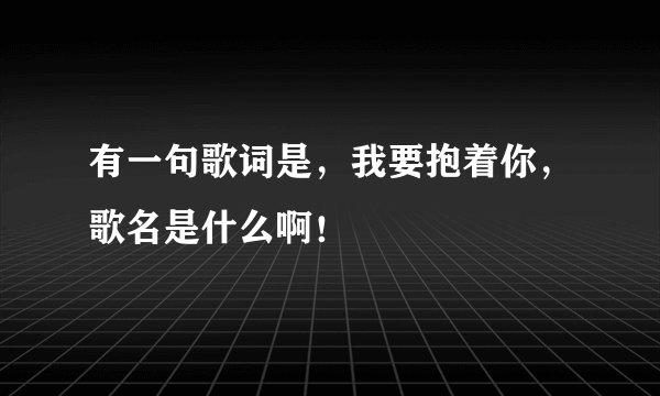 有一句歌词是，我要抱着你，歌名是什么啊！