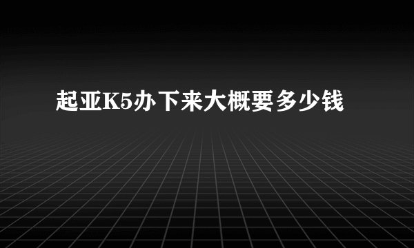 起亚K5办下来大概要多少钱