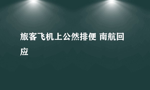 旅客飞机上公然排便 南航回应