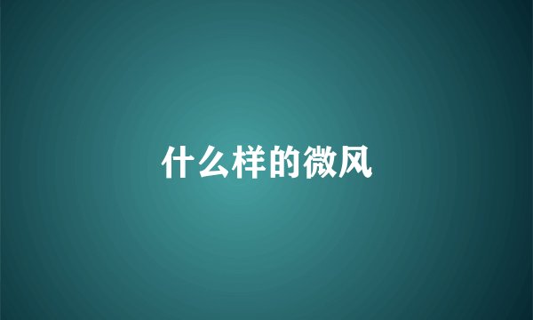 什么样的微风