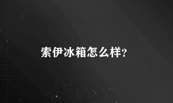 索伊冰箱怎么样？