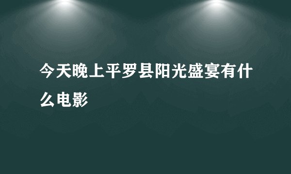 今天晚上平罗县阳光盛宴有什么电影