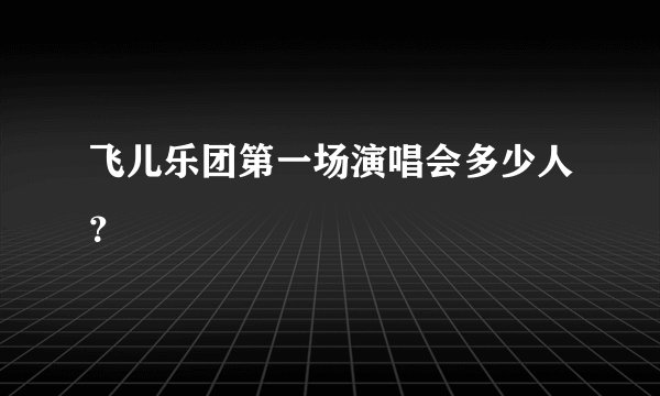 飞儿乐团第一场演唱会多少人?