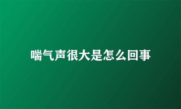 喘气声很大是怎么回事