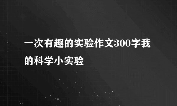 一次有趣的实验作文300字我的科学小实验