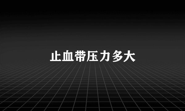 止血带压力多大
